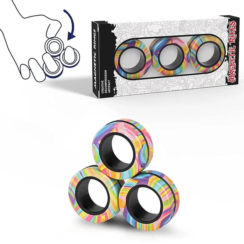 Product photo: Magnetic Fidget Rings Set for Calming Play