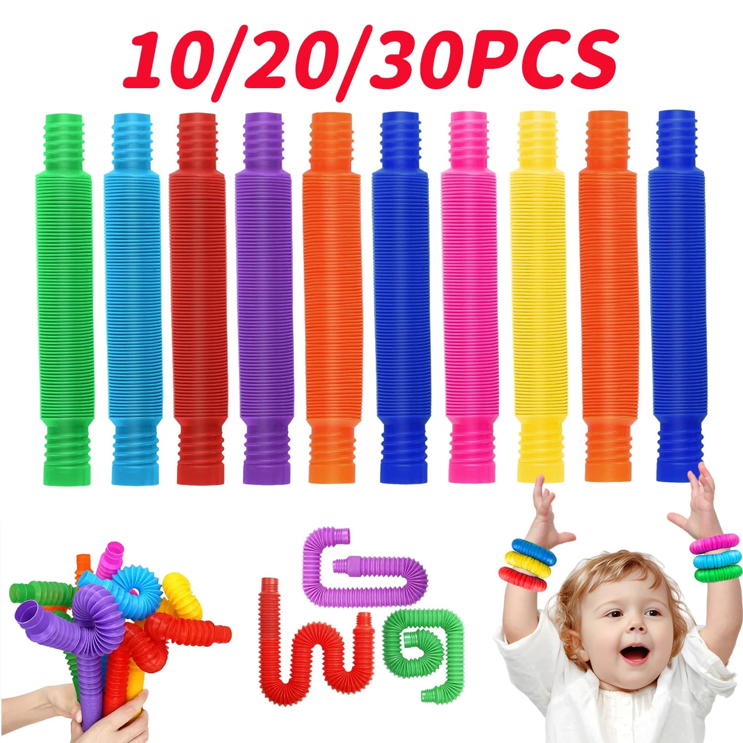 Product photo: Colorful Telescopic Fidget Tubes for Sensory Play